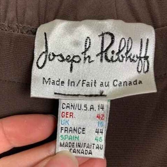 Joseph Ribkoff Brown Stretch Pants 14 - Picture 2 of 3
